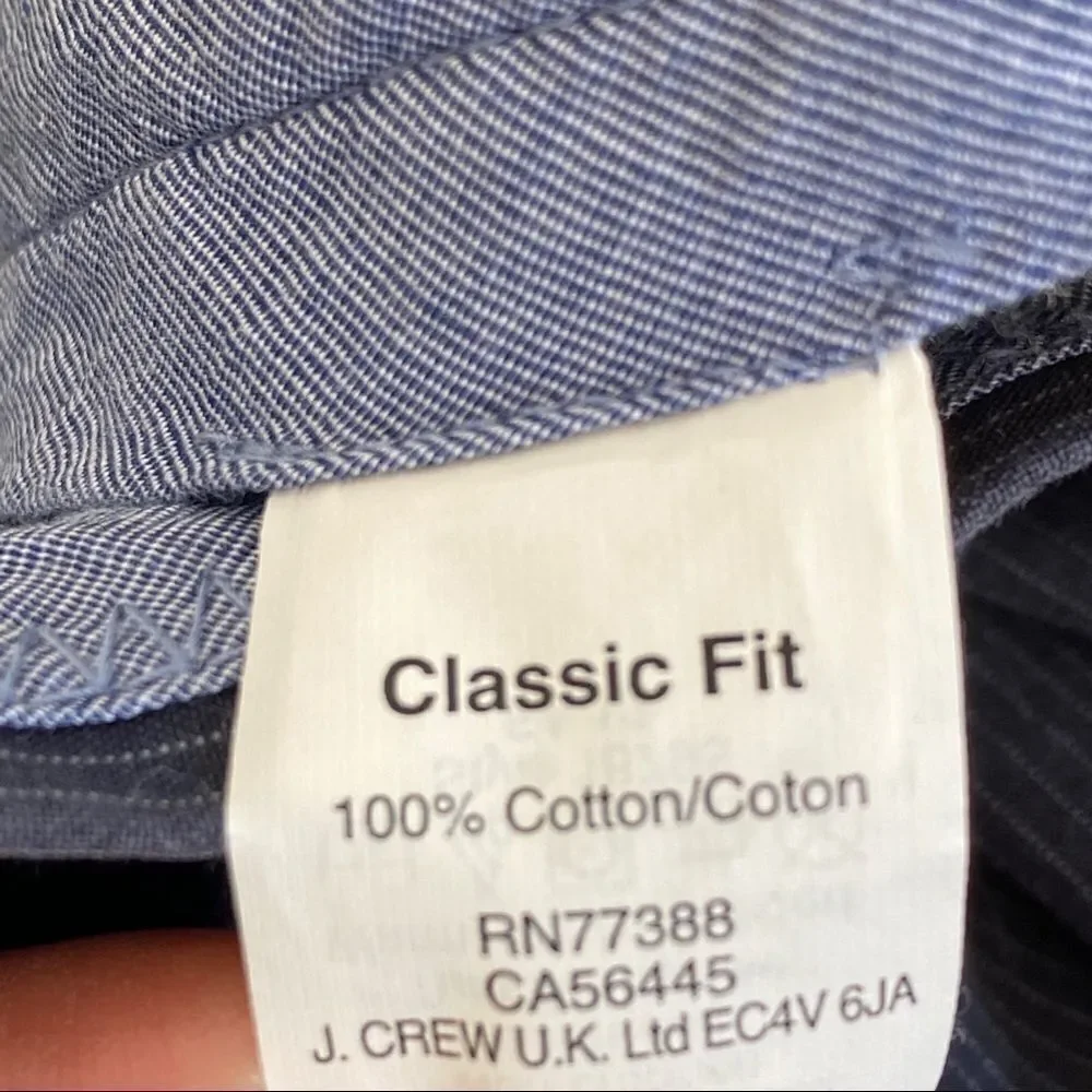 J. Crew gray blue pinstriped classic fit pants 34